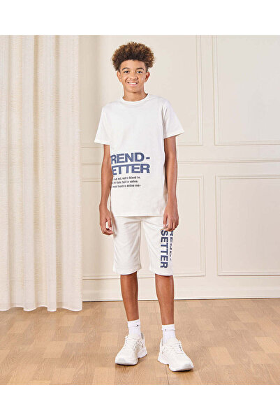 REDTAG Senior Boys White Trend Setter Casual Set (2 Piece)