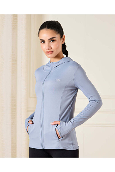 REDTAG Women Blue Zip Through Active Jacket