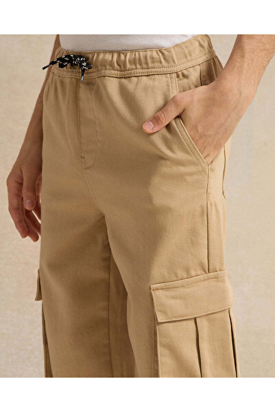 REDTAG Senior Boys Beige Cargo Jogger Trousers