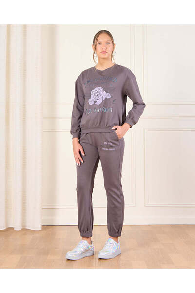 REDTAG Senior Girls Charcoal Drop Shoulder Sweatshirt