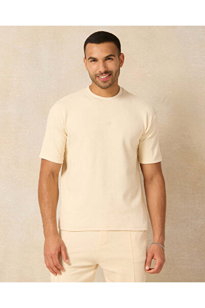 REDTAG Men Ivory Lounge T-Shirt