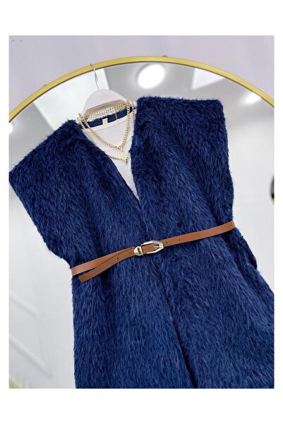 YEDİLALE Belted Short Fur Vest [Only the Vest and Belt Are Included in the Price]