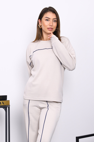 İmajButik Taş Piped Detail Sweat Pants Set