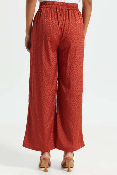 REDTAG Women Red Jacquard Trousers