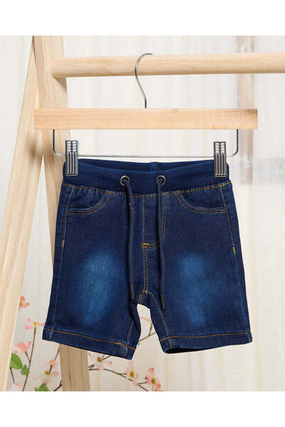 REDTAG Infant Boys Blue Pull On Denim Shorts