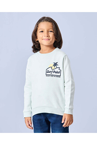 REDTAG Boys Mint Printed Sweatshirt