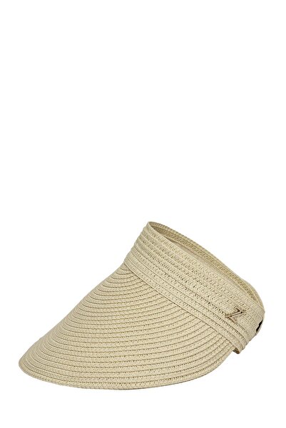 Zühre Beige Straw Visor Hat Onl-0001