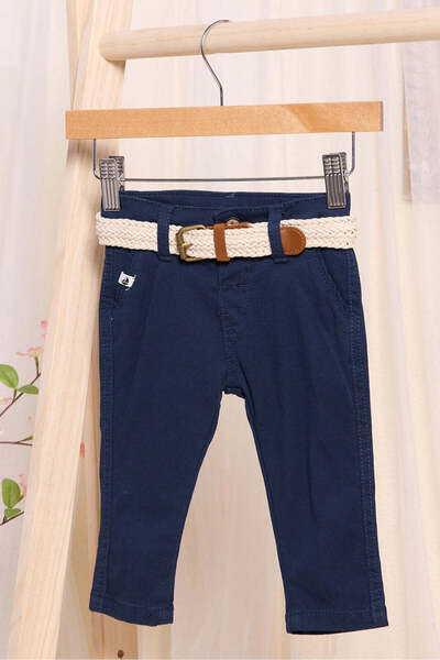 REDTAG Infant Boys Navy Belted Trousers
