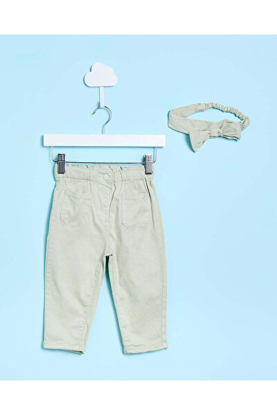 REDTAG Infant Girls Green Trousers With A Headband