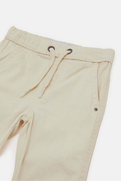 REDTAG Infant Boys Cream Plain Twill Joggers
