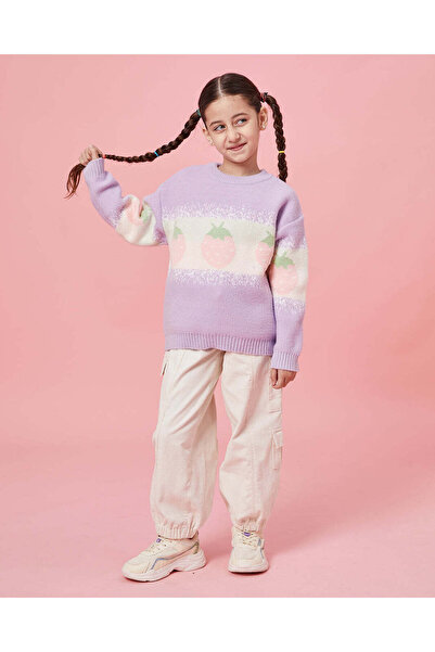 REDTAG Girls White Cargo Pocket Corduroy Trouser