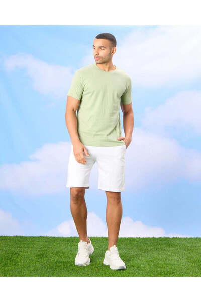 REDTAG Men White Solid Active Shorts