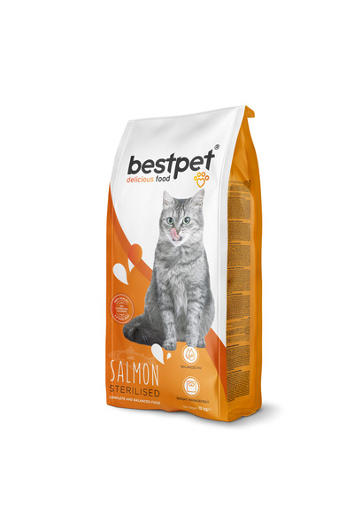 Bestpet Yetişkin Kısırlaştırılmış Kediler İçin Somonlu Kuru Mama 15 kg