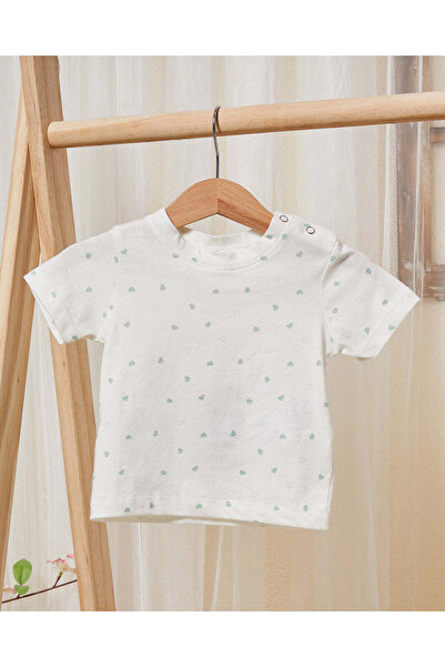 REDTAG Infant Girls White Hearts Print Set (2 Piece)