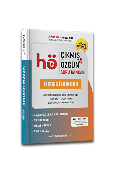 hukuk öğretir Medeni Hukuk Özgün VE ÇIKMIŞ SORU BANKASI 2026 HMGS - HAKİMLİK ...