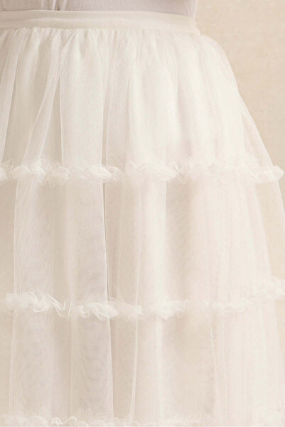 REDTAG Senior Girls White Embellished Skirt