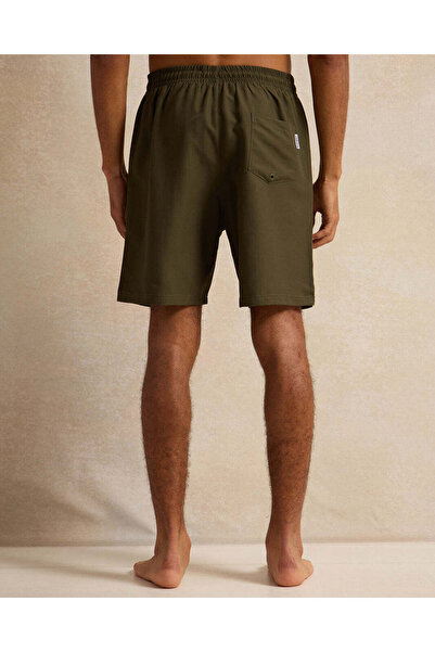 REDTAG Men Olive Plain Active Shorts