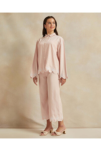 REDTAG Senior Girls Pink Embroidered Culottes