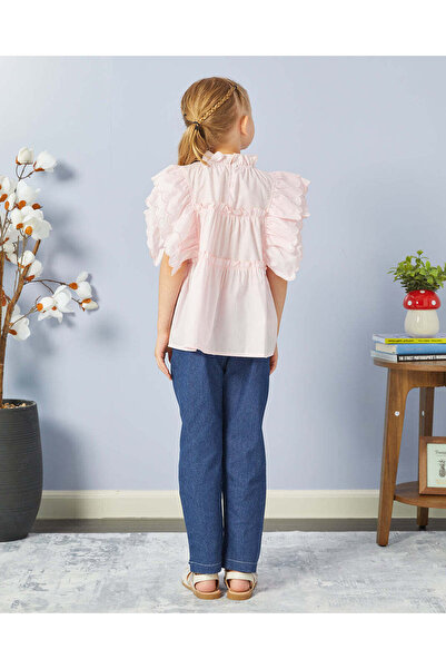 REDTAG Girls Pink Top With Blue Jeans Casual Set (2 Piece)