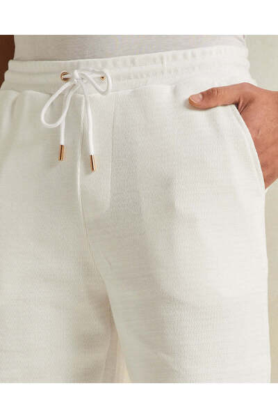 REDTAG Men White Jacquard Shorts