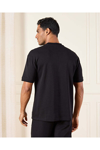 REDTAG Men Black Lounge T-Shirt