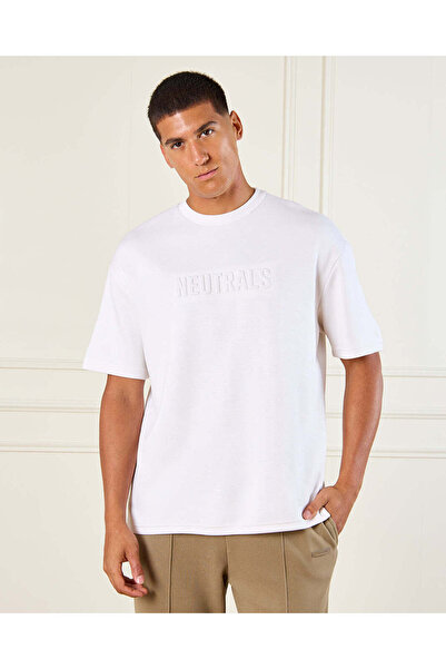 REDTAG تي شيرت رجالي أبيض للاسترخاء