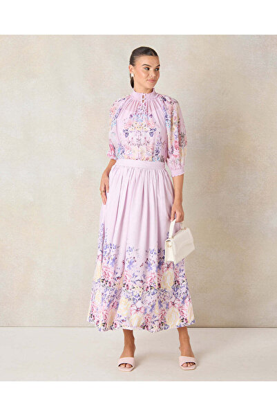 REDTAG Women Pink Printed Gathered Skirt