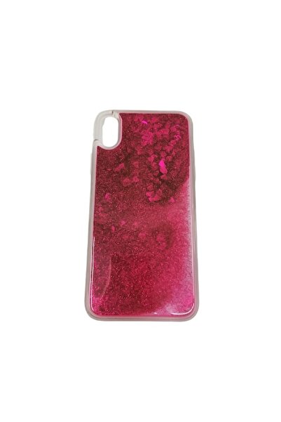 Doty Carcasă din silicon lichid cu sclipici ondulat pentru iPhone XR, roz