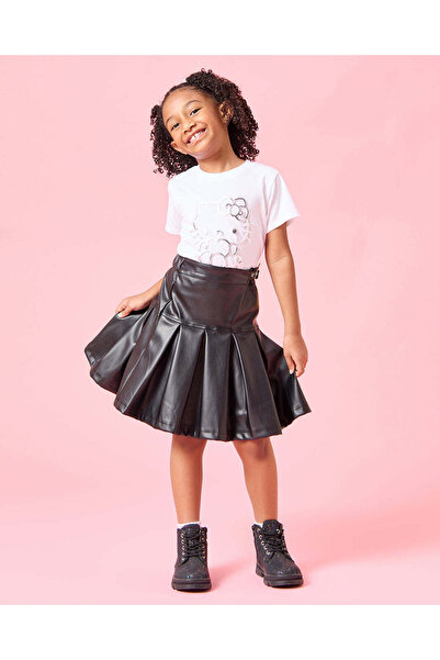 REDTAG Girls Black Pleated Skirt