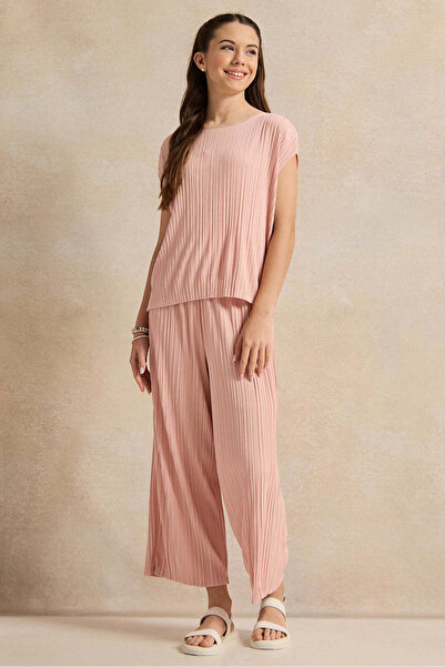 REDTAG Senior Girls Pink Pleated Pants