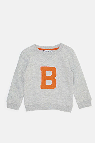 REDTAG Infant Boys Grey Jacquard Sweatshirt