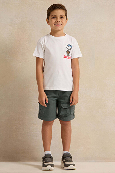 REDTAG Boys Grey Knitted Denim Shorts