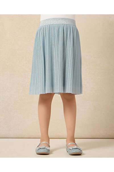 REDTAG Girls Blue Plisse Skirt