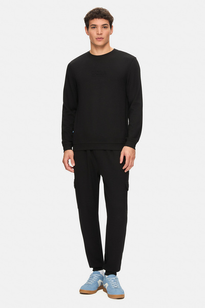 UCLA Ανδρικό φούτερ MACHADO με μαύρη λαιμόκοψη με στάνταρ εφαρμογή εκτύπωσης γκόφρε