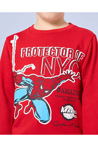 REDTAG Boys Red Spider Man Print Sweatshirt