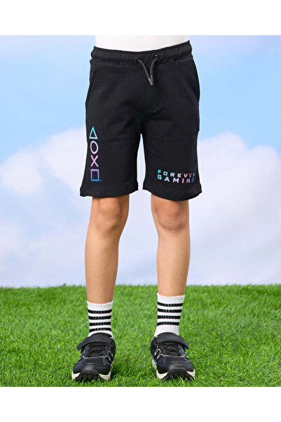 REDTAG شورت بلاي ستيشن أكتيف أسود للأولاد