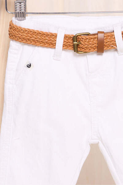 REDTAG Infant Boys White Belted Trousers