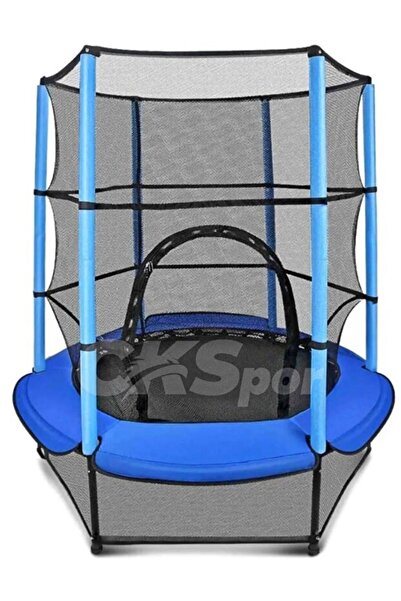 CKSPOR LUXURY 140 cm / 55 inç Trambolin (Mavi) – Katlanabilir Fileli Model
