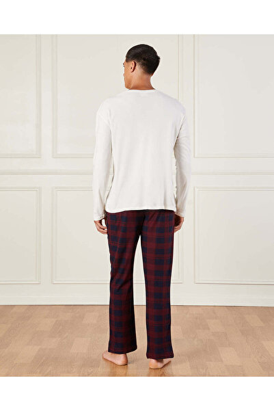 REDTAG Men Brown And White Printed Pyjama Set (2 Piece)