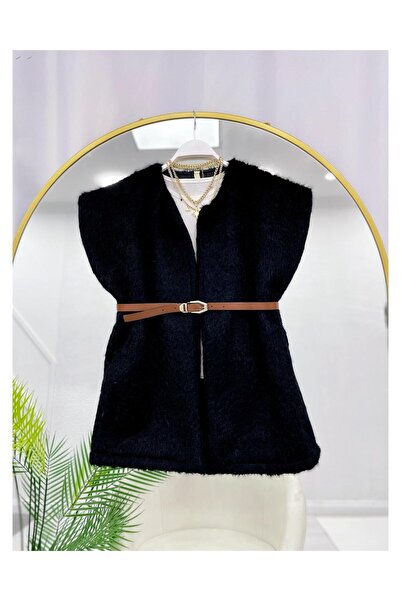 YEDİLALE Belted Short Fur Vest [Only the Vest and Belt Are Included in the Price]