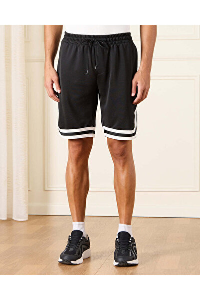REDTAG Men Black Active Shorts