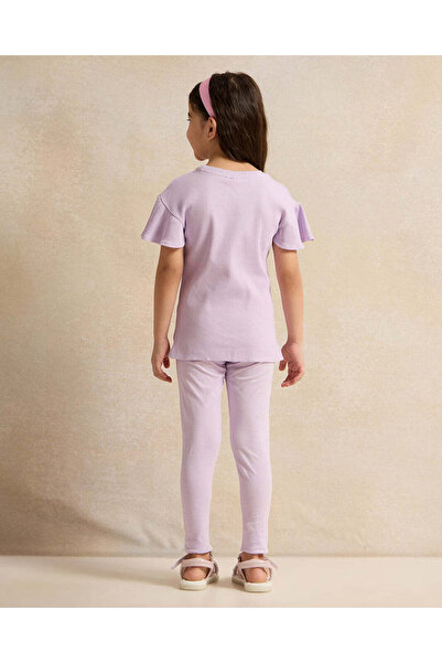 REDTAG Girls Lilac T-Shirt And Legging Set (2 Piece)