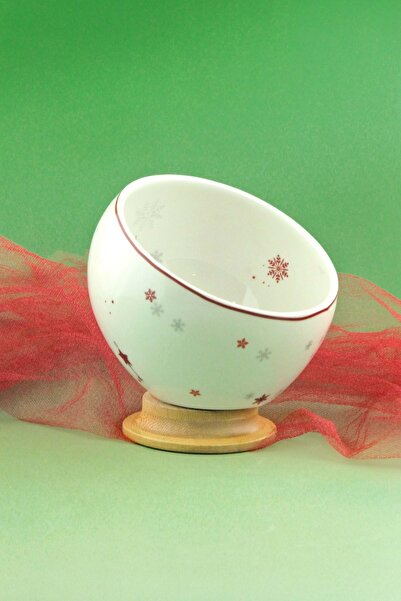 Bursa Porselen Dekor Christmas Carol Porcelain Bowl with Bamboo Stand