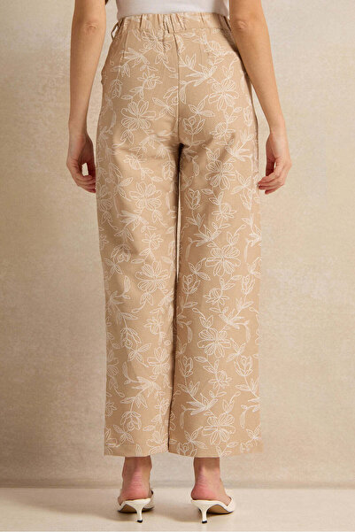 REDTAG Women Beige Printed Pants