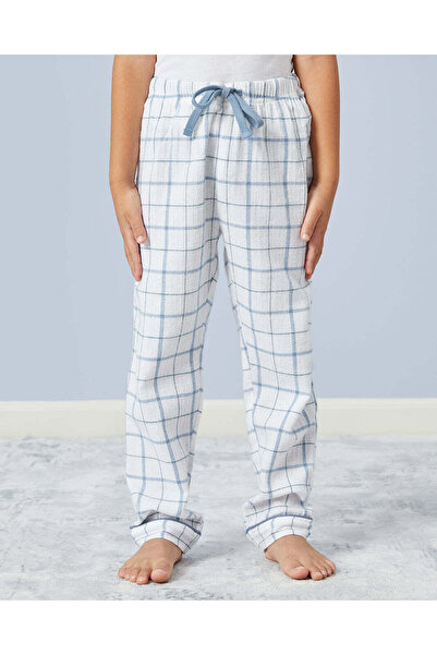 REDTAG Boys White And Blue Checkered Pyjama Set (2 Piece)