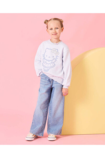 REDTAG Girls Blue Hello Kitty Embellished Sweatshirt