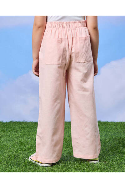 REDTAG Girls Pink Wide leg Viscose Pants