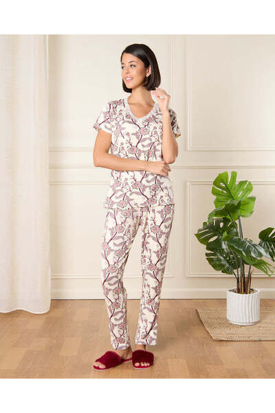 REDTAG Women White Printed Payjama Set