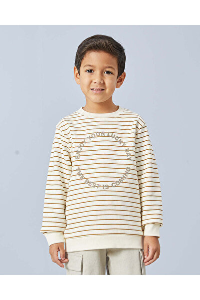 REDTAG سويت شيرت مخطط باللون الكريمي للأولاد
