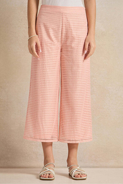 REDTAG Senior Girls Peach Jacquard Culottes